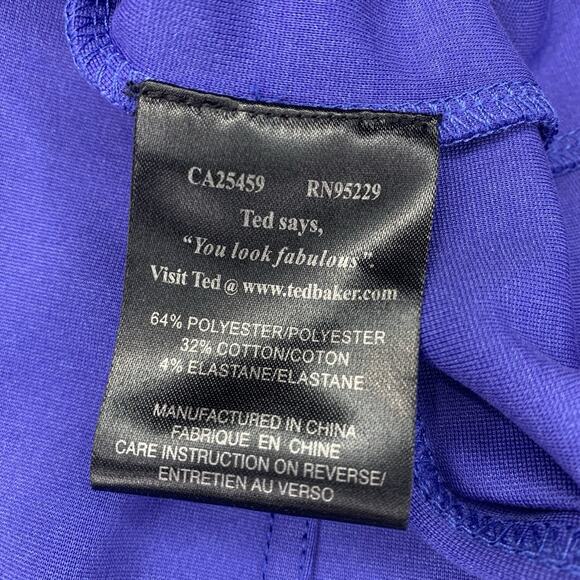 Ted Baker Dress Womens Size 0 Blue Bodycon Cocktail Mini Body Shaping Fitted - Picture 11 of 13